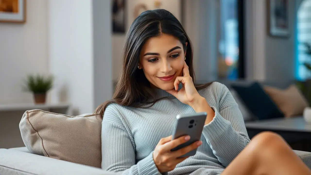 woman addicted to the phone